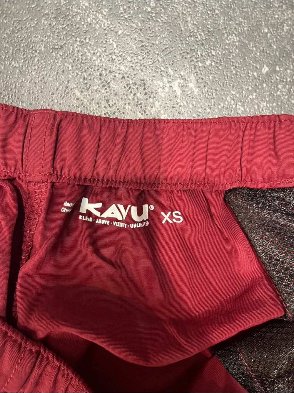 KAVU Women's Elle Shorts Nylon Belted Rhubarb Maroon XS NWOT